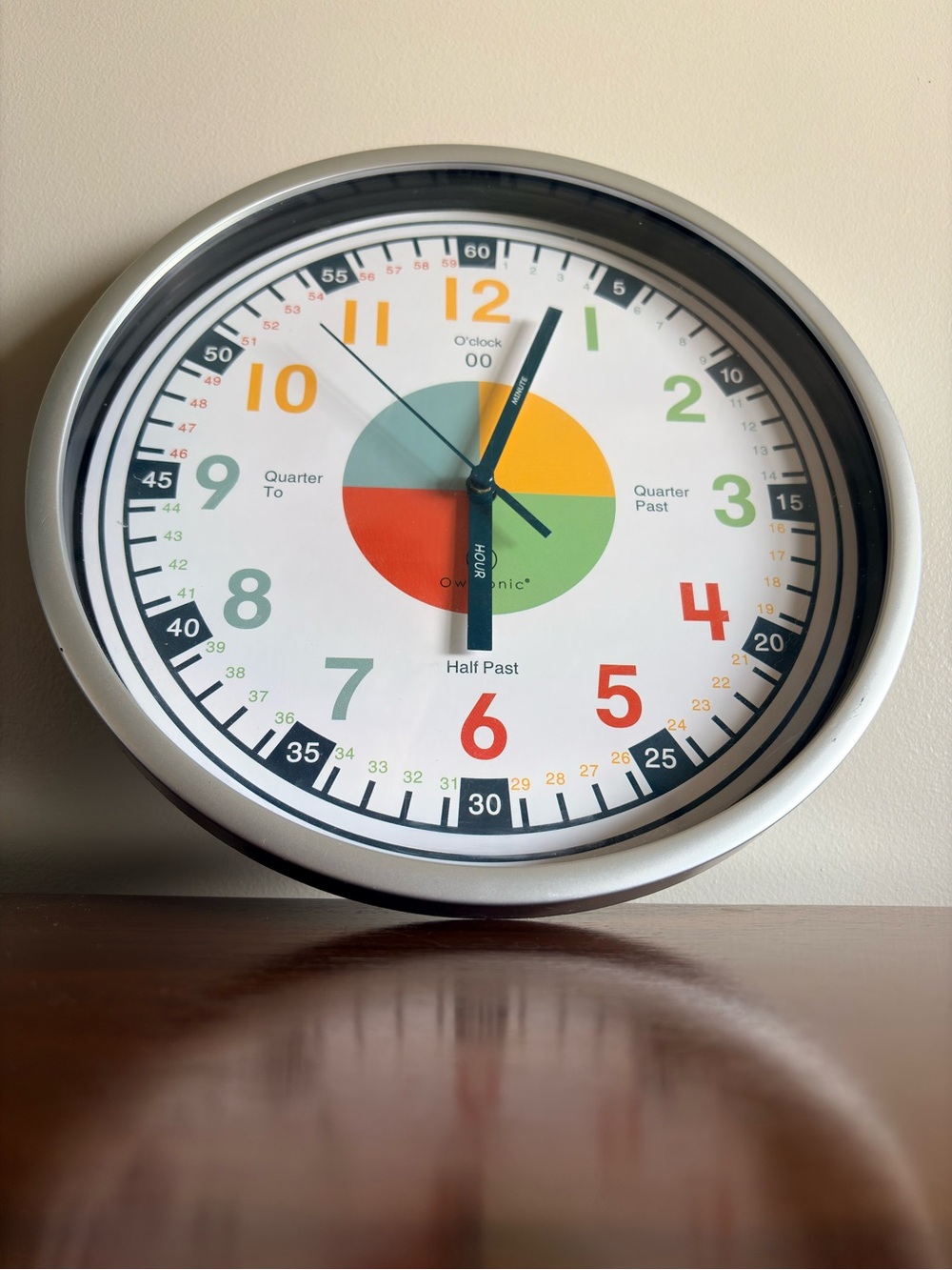 Owlconic 10 in Kids Learning Analog Wall Clock School Supplies Homeschool - Picture 3 of 5